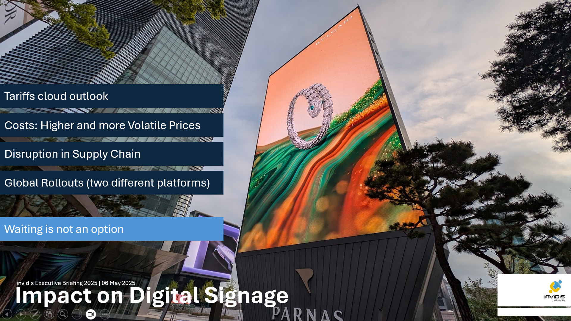 Tariffs impact on digital signage (Image: invidis)