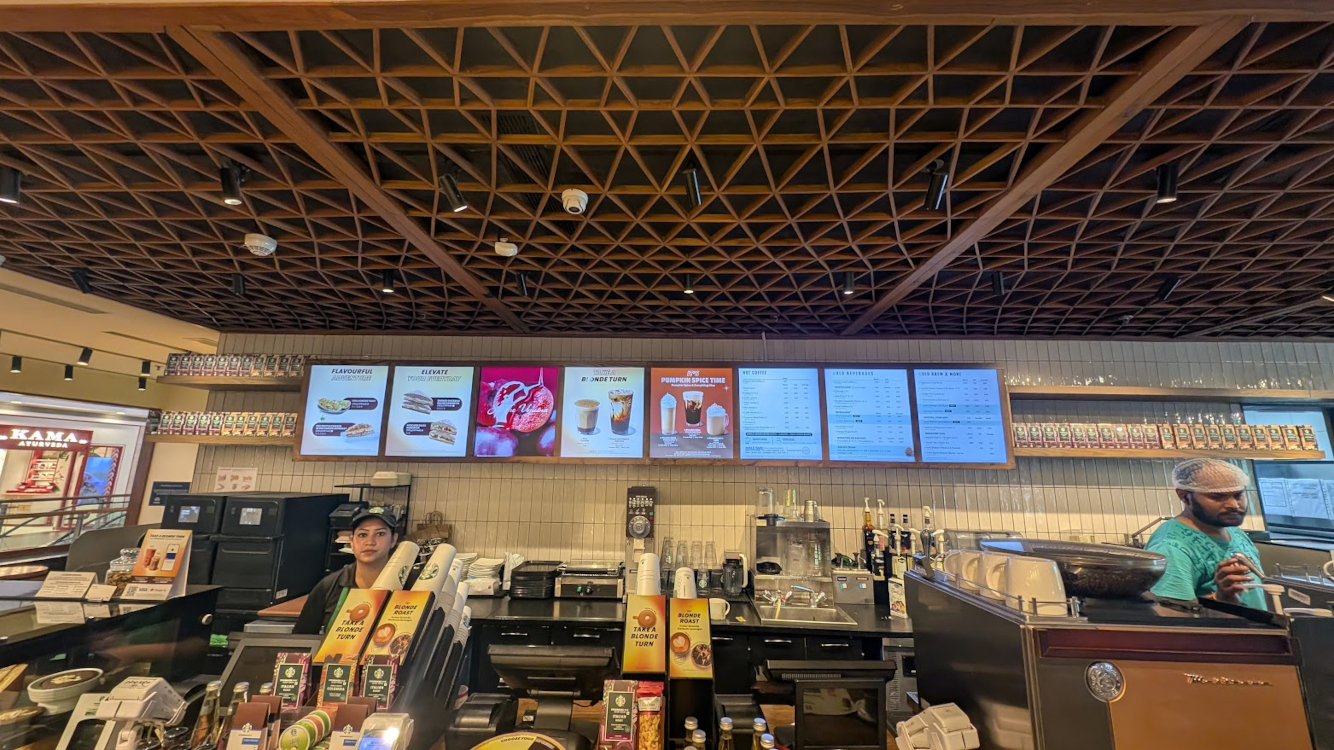 Starbucks: Square Is the New Cool - Starbucks Menu Board in Delhi (Image: invidis) Starbucks Menu Board in Delhi (Image: invidis)