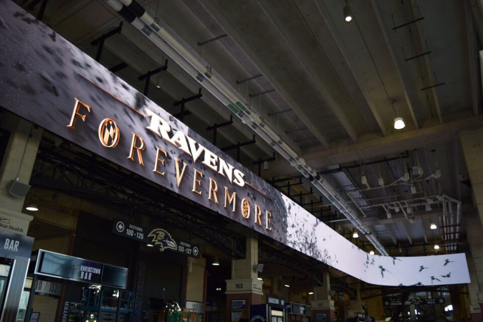 Video walls in the North and South clubs greet fans