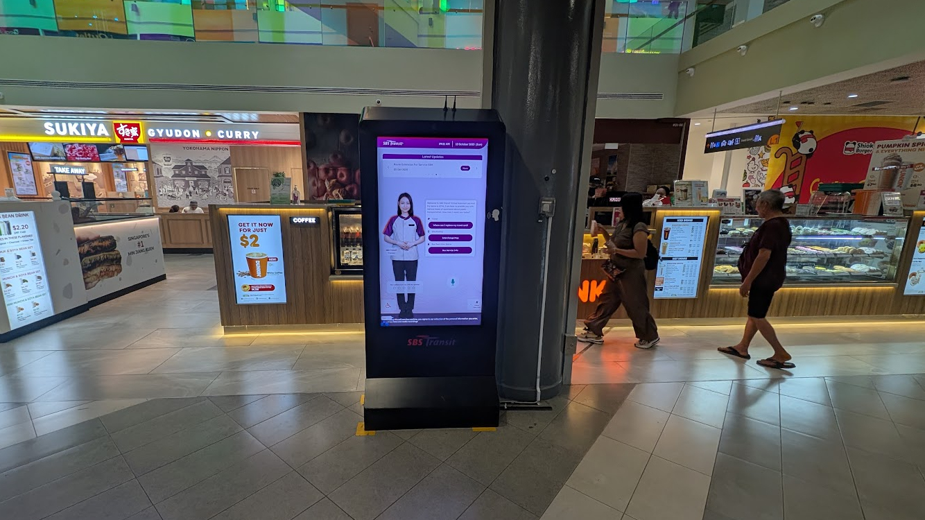 Digital Signage: Digital Humans Redefining Customer Service - SBS Transit Aiva virtual human in Singapore (Image: invidis) SBS Transit Aiva virtual human in Singapore (Image: invidis)