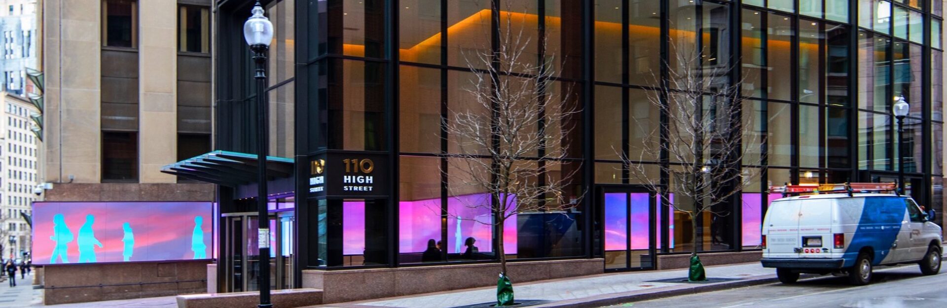 Renovated Office Block Switches On 84-Foot LED As Boston Media Band Experience