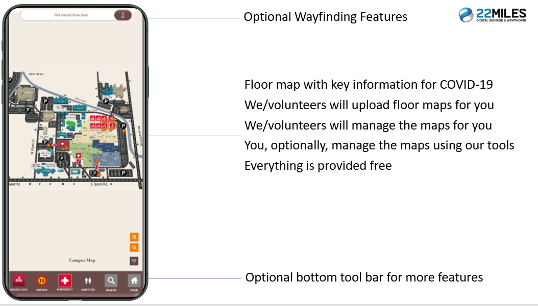 22 Miles Offers Free Mobile Wayfinding App For Pandemic-Struck Healthcare Industry 22 Miles app