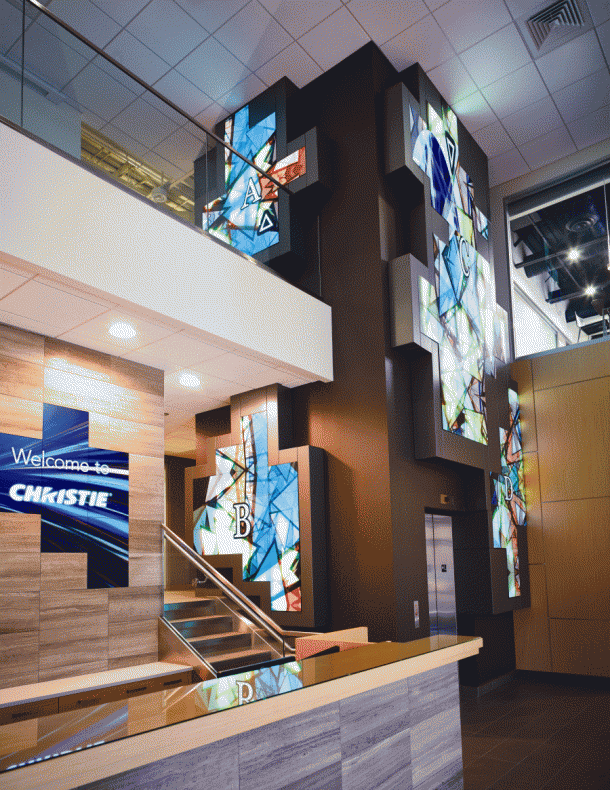 Projects: Christie’s MicroTiles Seem To Grow Off Lobby Walls