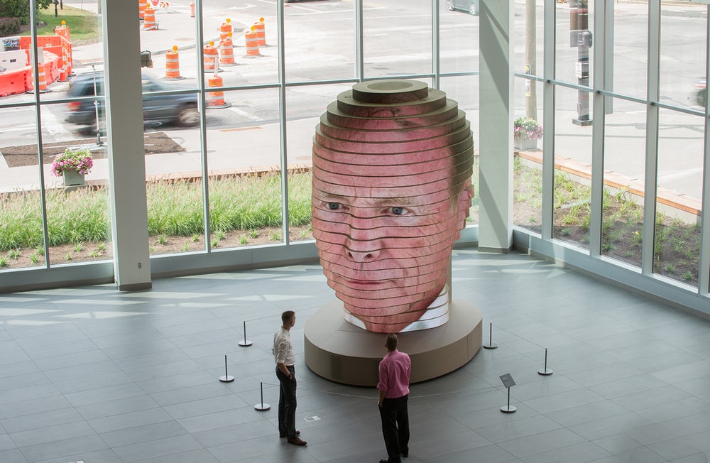 Watch How That Giant LED Selfie Head In Columbus, OH Came Together