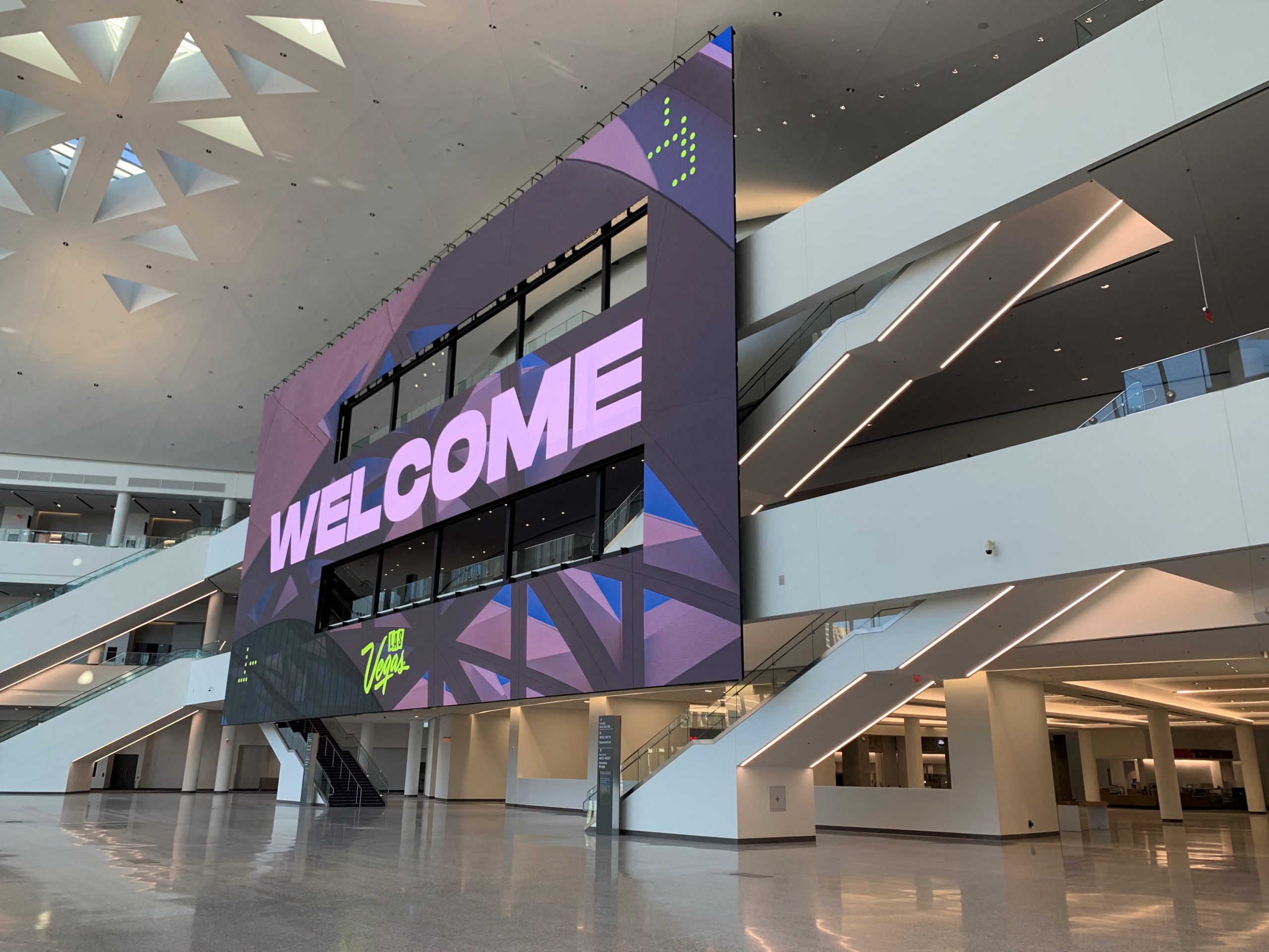 Massive Samsung LED Wall Fills Lobby Wall In LVCC’s Almost-Open West Hall