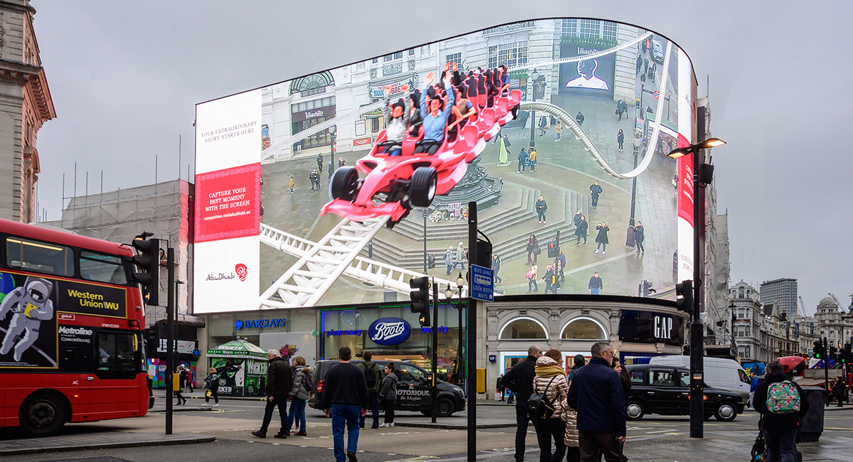 Abu Dhabi Tourism Puts AR On 40-Foot Picadilly Lights LED Board