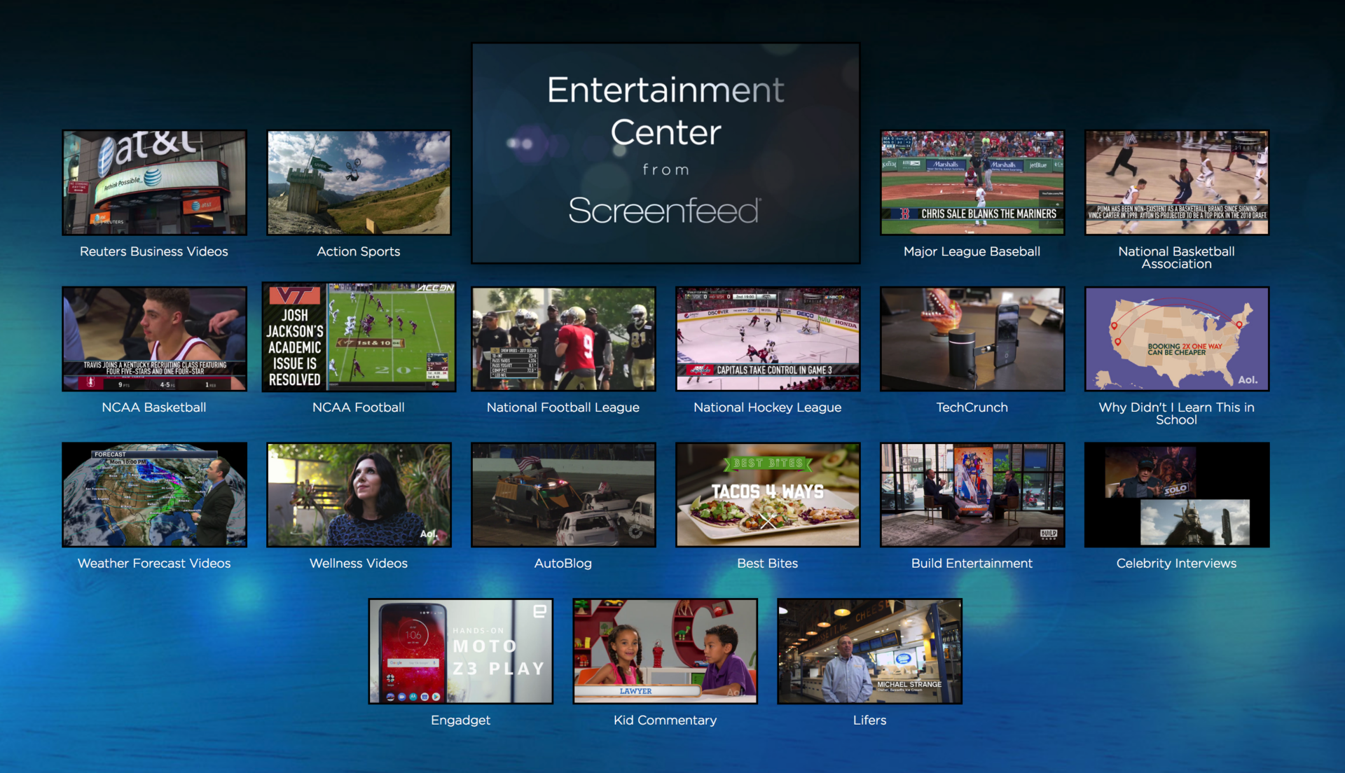 Screenfeed Debuts Entertainment Center, For Long Dwell Time Content Needs