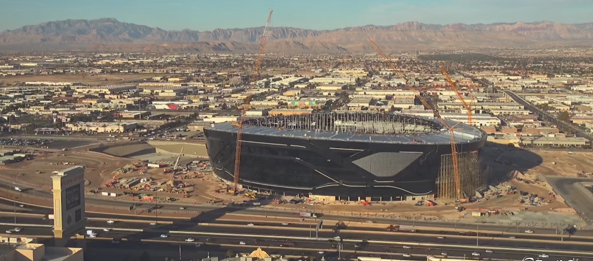 New Vegas NFL Stadium To Have 345 Foot Wide LED Mesh Screen On Outside Wall Allegiant Stadium