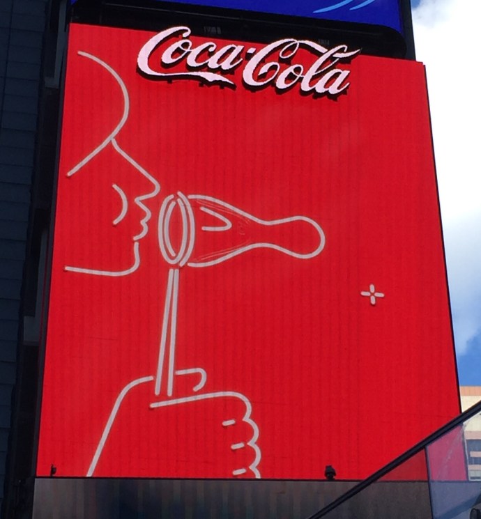 Coke’s Ballyhooed Shape-Shifting LED Board In Time Square Is Now Very Much 2D