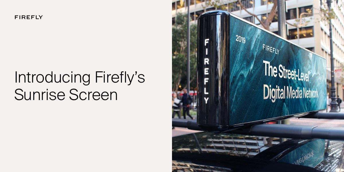 Start-up Firefly Starts Using 2mm LED For Rideshare And Taxi-Top Ad Screens
