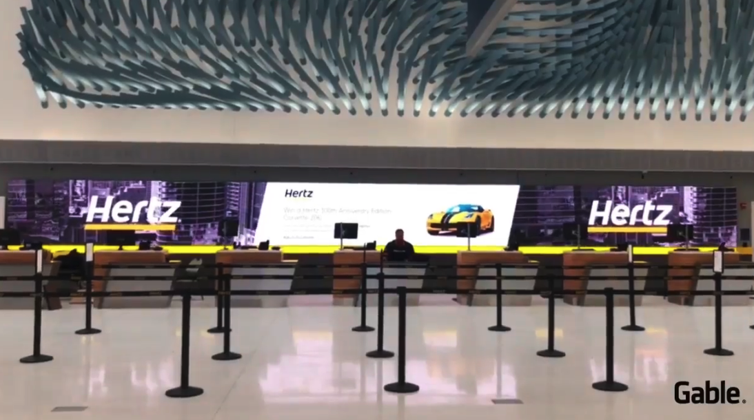 LED’s Mainstreaming Continues: Here’s a Car Rental Counter With A Big Video Wall
