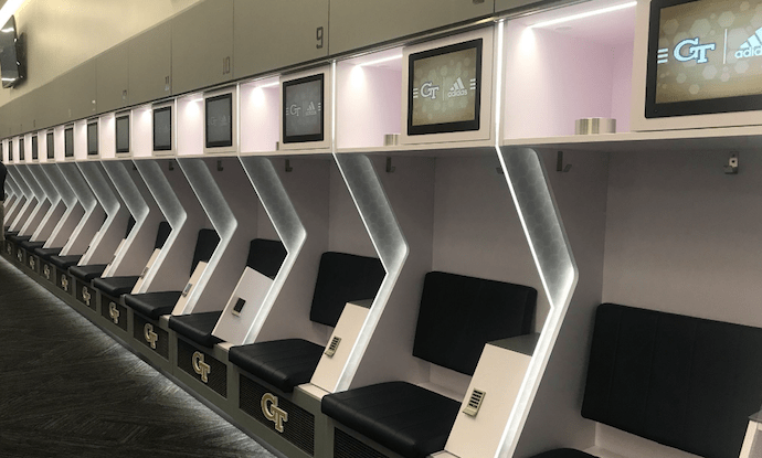 Georgia Tech’s New Football Locker Room Includes Big Digital Signage Component