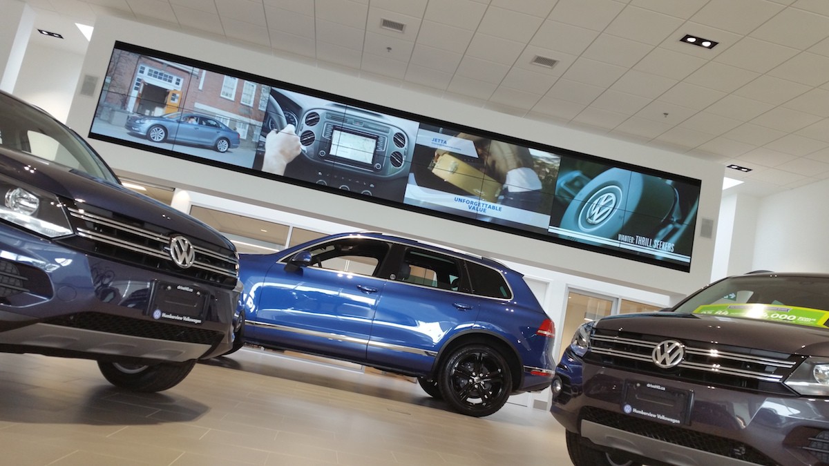 Projects: Toronto VW Dealer Welcomes Customers With Massive 2 by 8 Video Wall