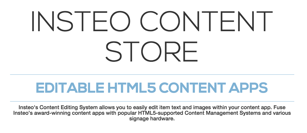 Insteo Opens HTML5-Focused Digital Signage Content Store