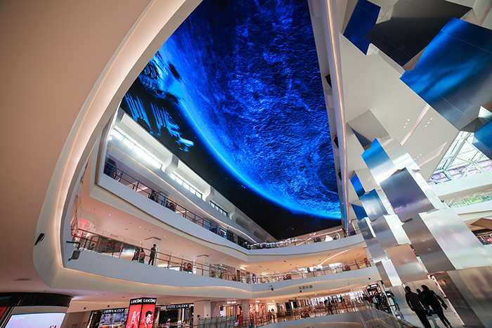 Huge 1,200 Sq. Meter LED Canopy Looms Over Chinese Shopping Mall