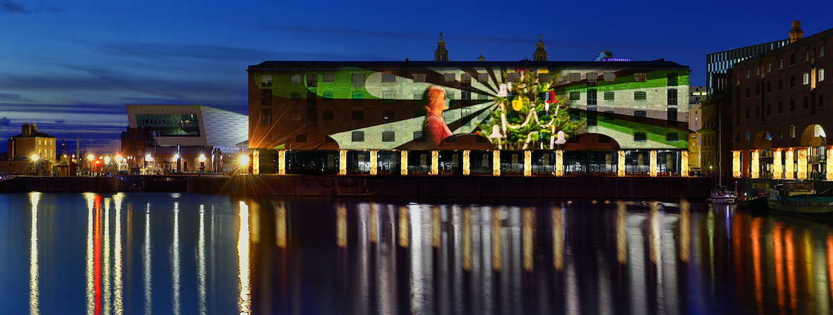 See This Liverpool Dockside Museum Projection-Mapped For Christmas Season Merseyside projection mapping