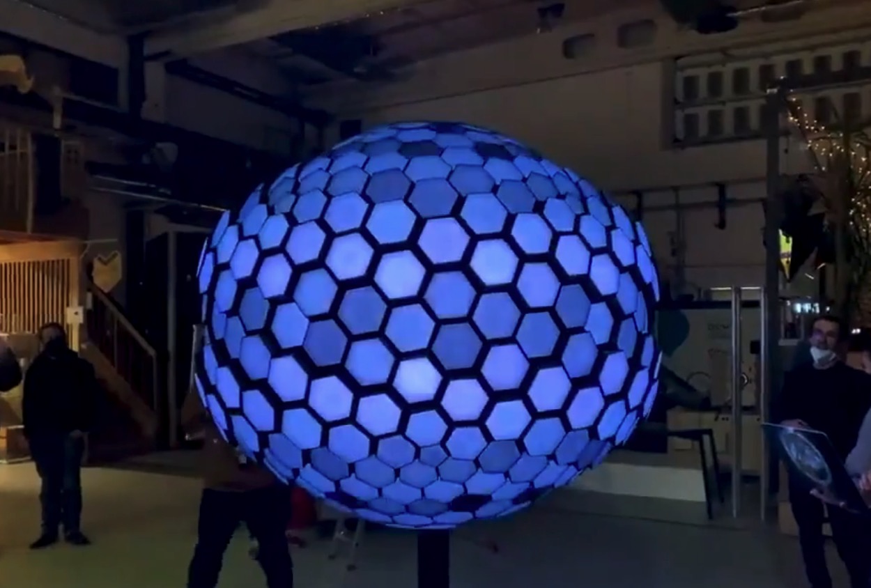 This Crazy Spherical LED Art Ball Pulses And Shape-Shifts