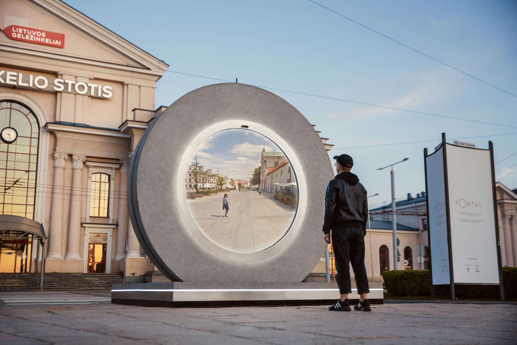 City Plaza Webcams Get Super-Sized As Real-Time Portal Views To Other Places