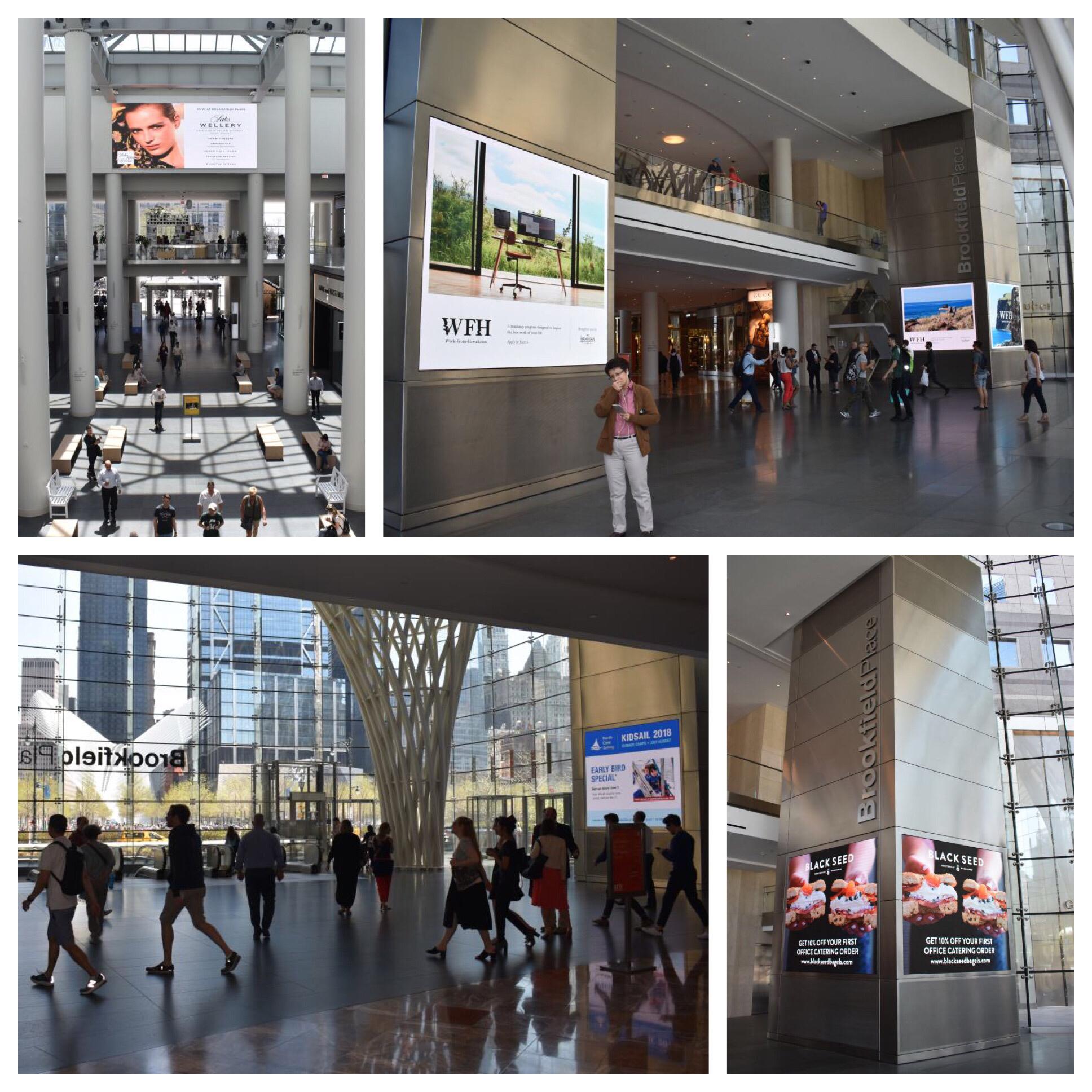 Big LED Posters Light Up Retail Space Near NYC World Trade Center