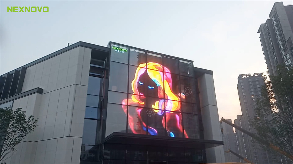 Commercial Block Retrofitted With LED-Embedded Glass Facade; Looks Good Even From Inside