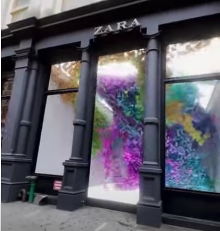 The Digital Storefront At An NYC Zara Is Getting A LOT Of Online Buzz, But You Should Know It’s Not Real