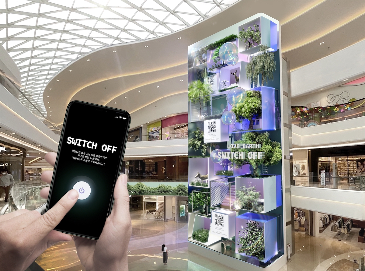 Korean Mega-Mall’s 72-Foot Atrium Video Wall Controlled By Smartphone App In Environmental Campaign