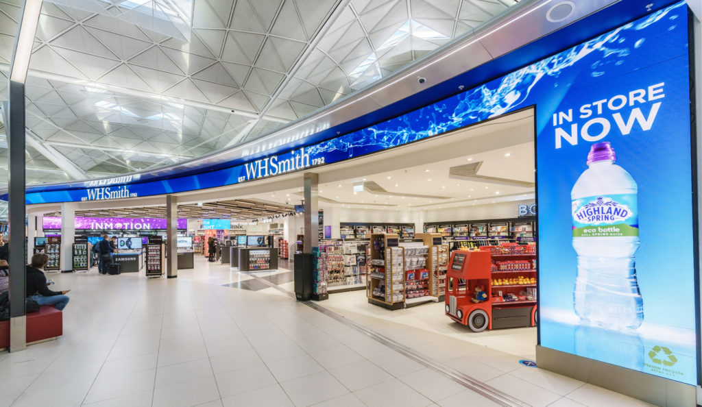 WHSmith Store Uses Massive Digital Facade For New London Stansted Airport Store