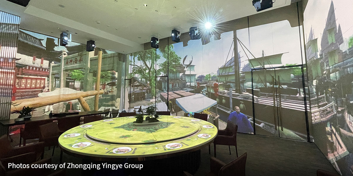 High-End Guangzhou Restaurant Uses Projection On Walls, Table To Create Immersive Dining Experience