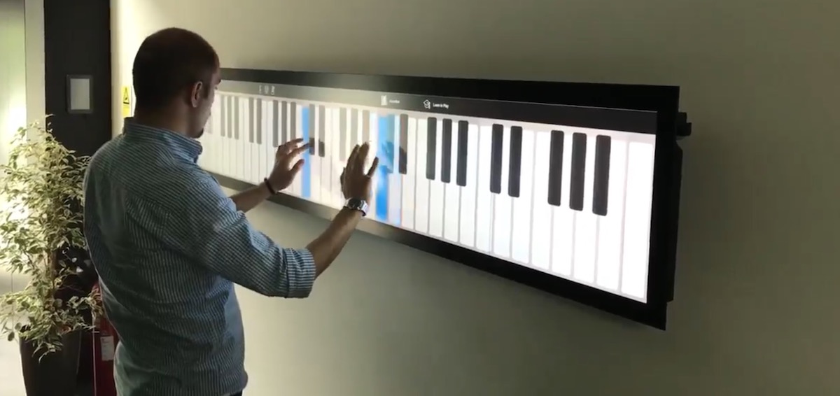 DISPLAX Turns Stretched 86-Inch LCD Into Wall-Mounted Piano
