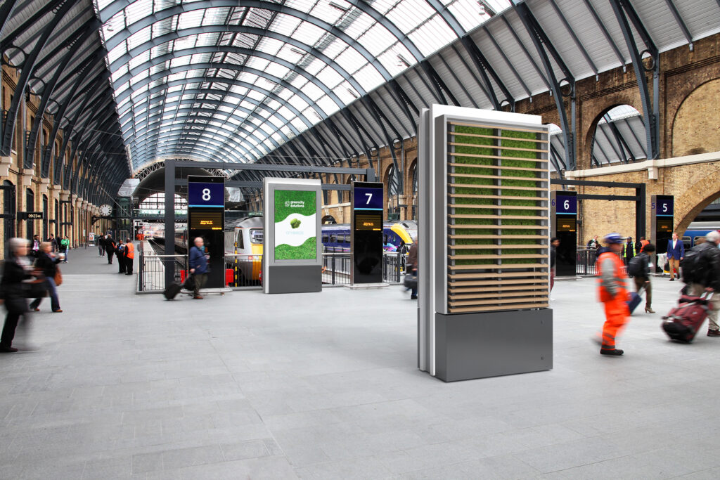 These German Digital Ad Totems Have Moss Backsides And Double As Sidewalk-Level Air Filters