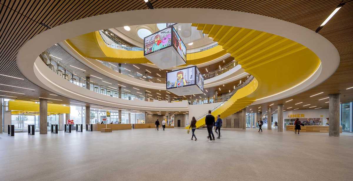 New Global Lego HQ Includes What Appears To Be A Giant LED-Clad Lego Brick Chandelier