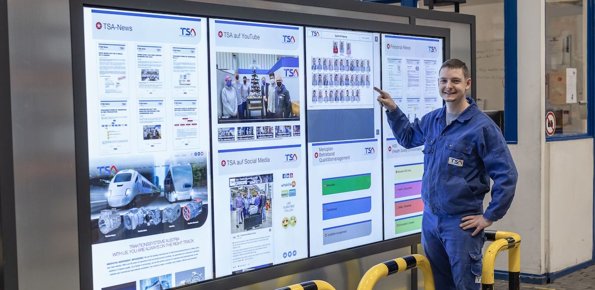 Austrian Firm Uses Interactive Digital To Update Staffers On Factory Floor