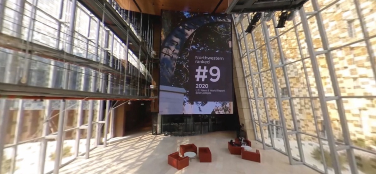Northwestern’s Qatari Campus Includes Giant LED Wall In Atrium Lobby