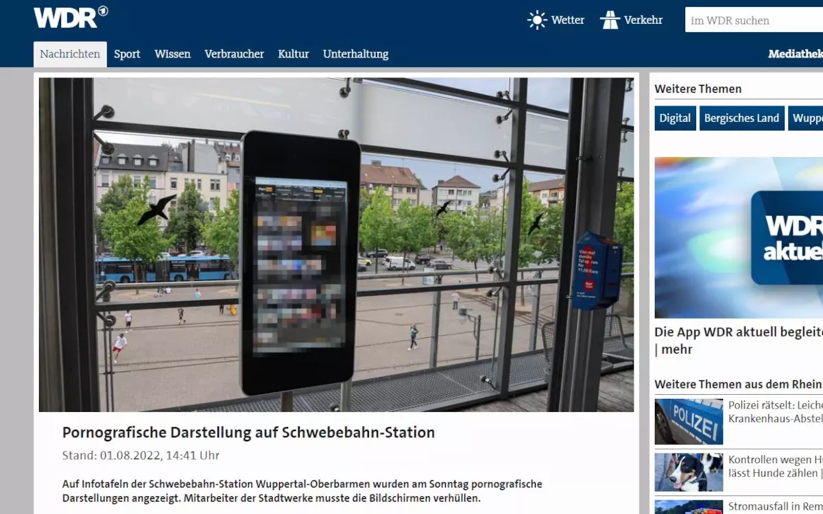 German Railway’s Passenger Info Screen Hacked; Porn Shown Instead Of Rider Information