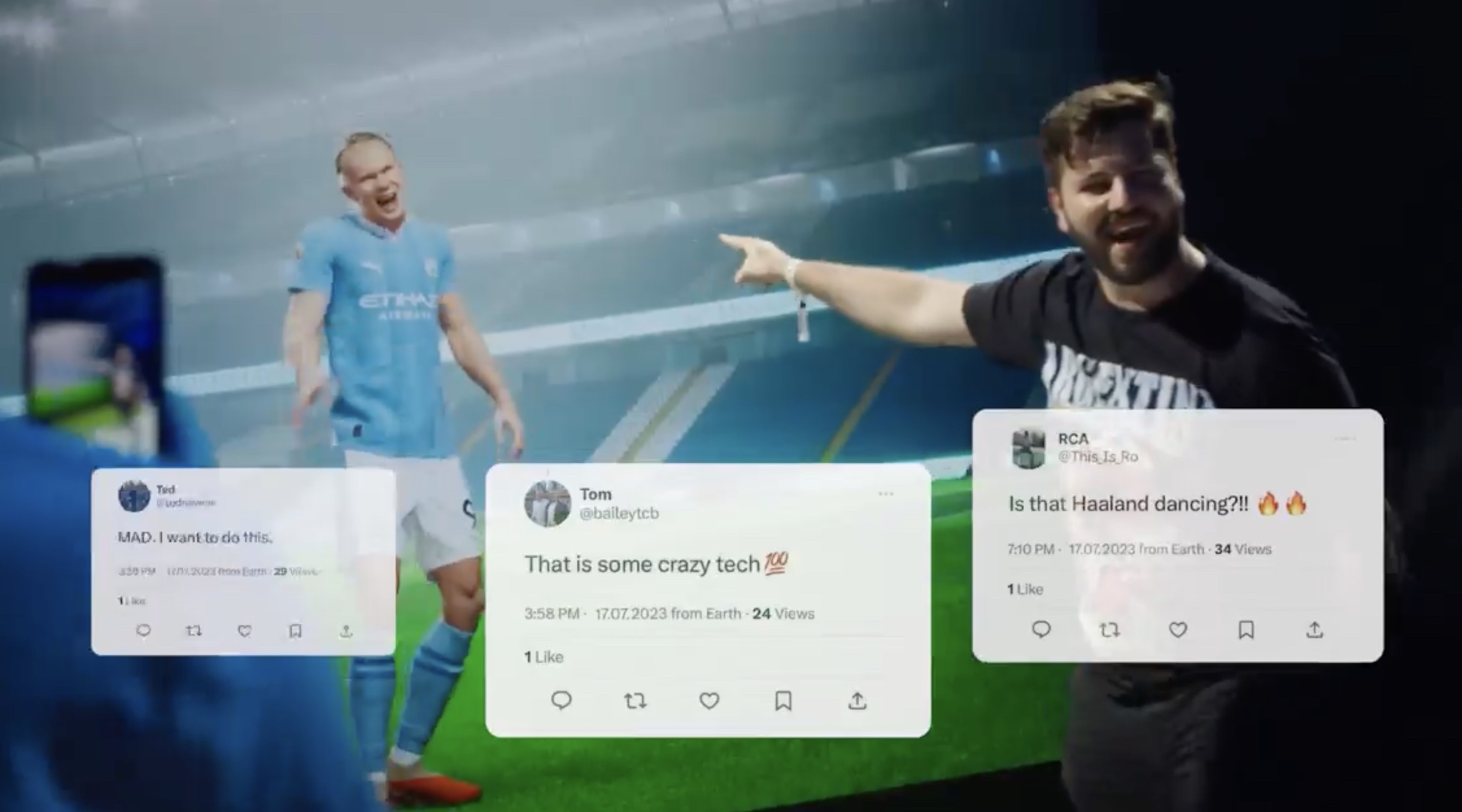 Giant Footballer Erling Haaland’s Console Game Avatar Made Life-Sized And Interactive For FC 24 Launch