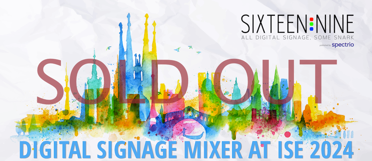 Sixteen:Nine ISE Mixer Spots All Gone. Sorry!!!