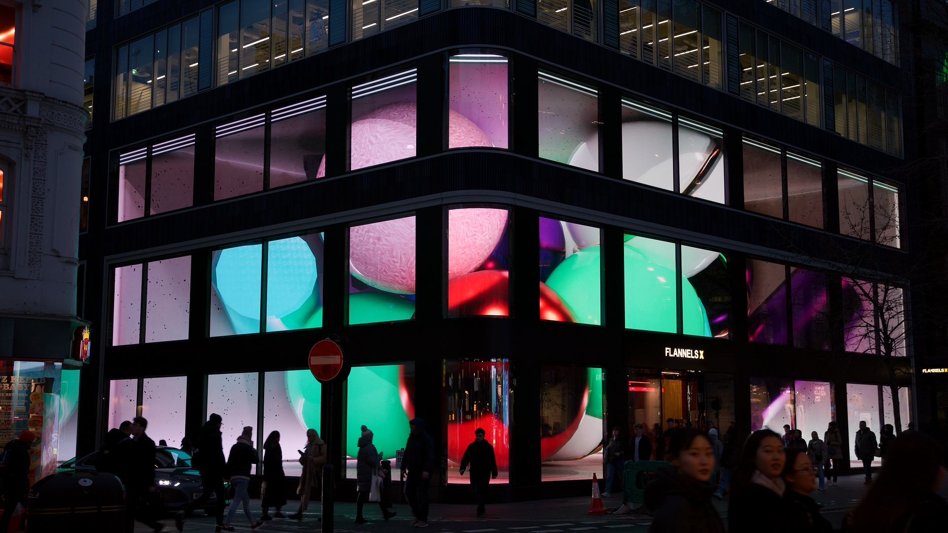 Creative Shop, Media Company Partner With London’s Flannels Store On Big 37-Screen Cube On Oxford Street