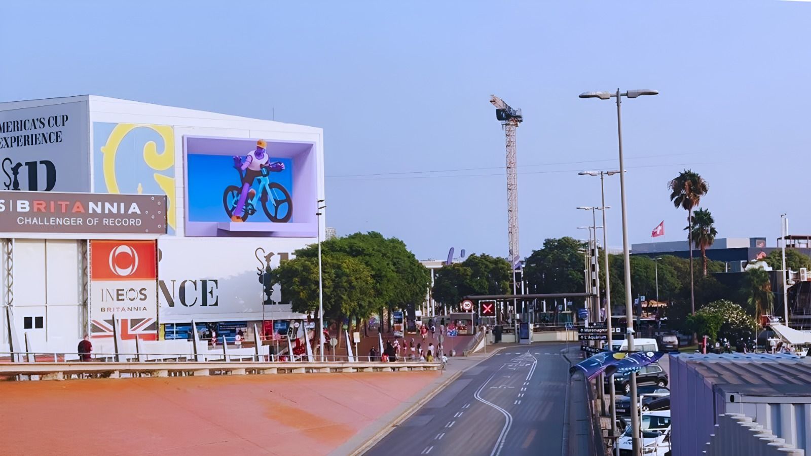 Barcelona’s First Big LED Marquee Goes Up In Marina For America’s Cup, And Will Stay When The Boats Sail Away