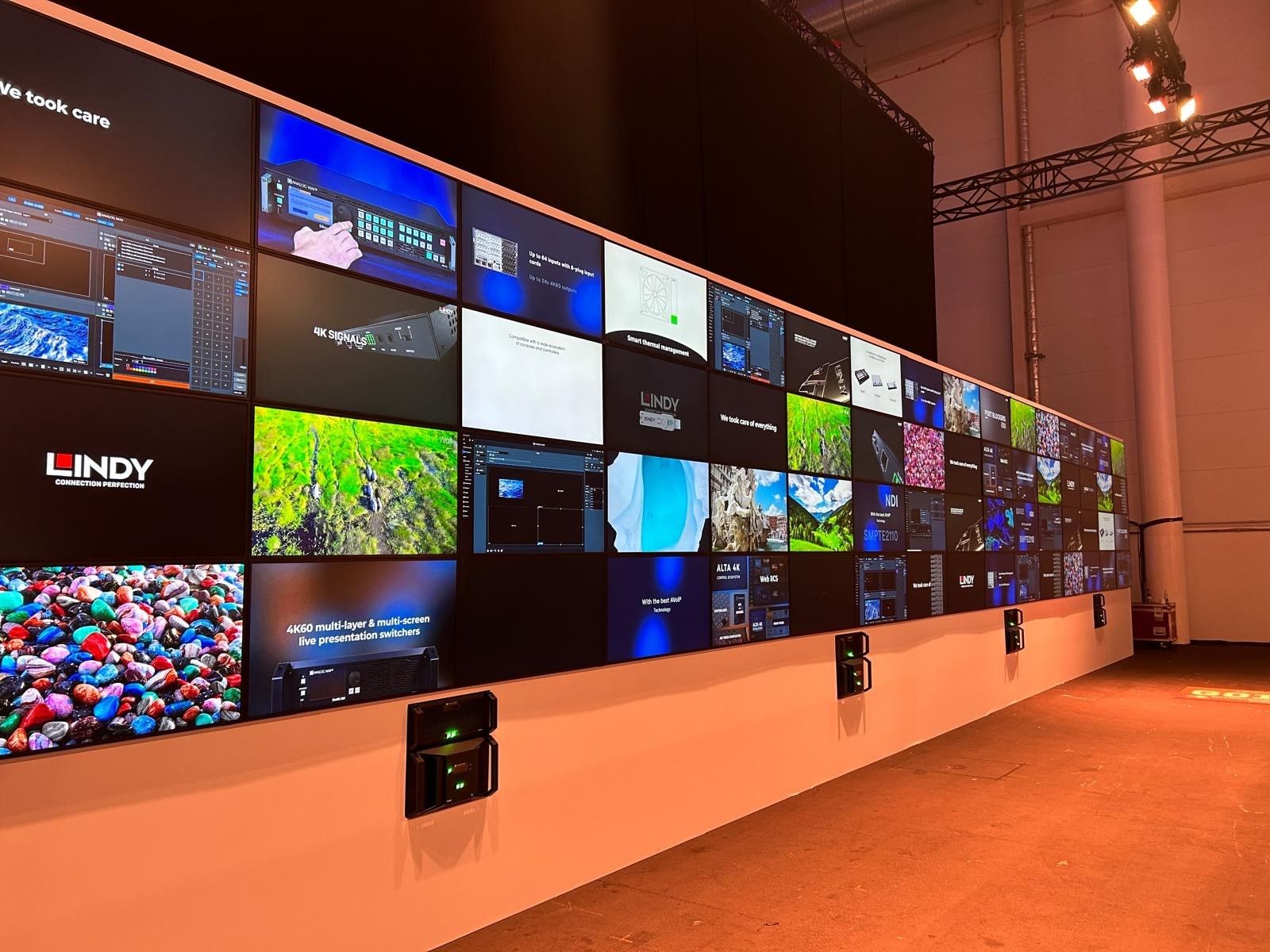 64 LCDs Stacked, Tiled To Create Massive 52K By 8K Trade Show Video Wall