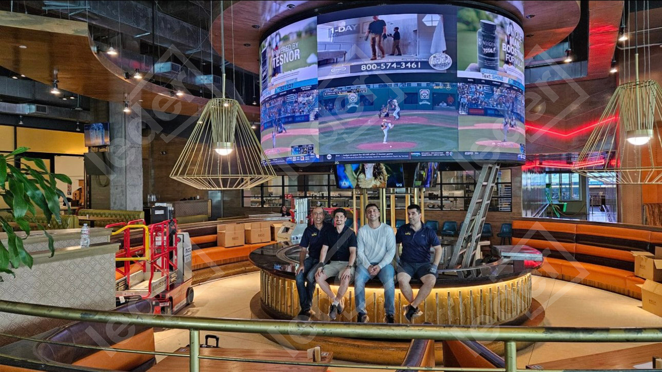 Downtown Dallas Sports Bar Installs Giant LED Halo Over Drinks Area