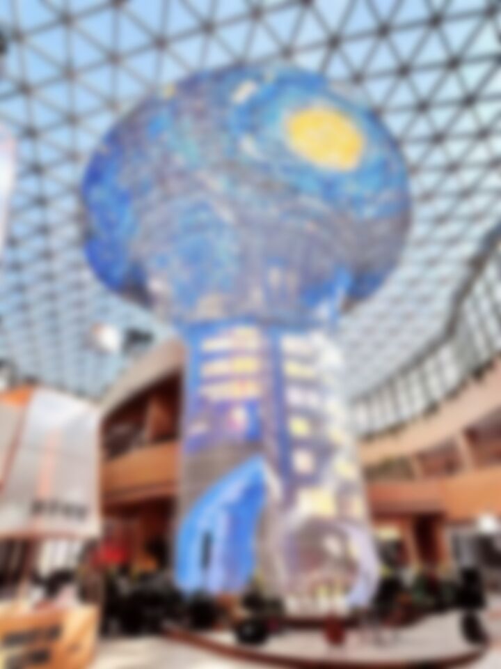 This New Chinese Mall’s Signature Feature is Huge LED Waterfall Or Cylindrical Tower