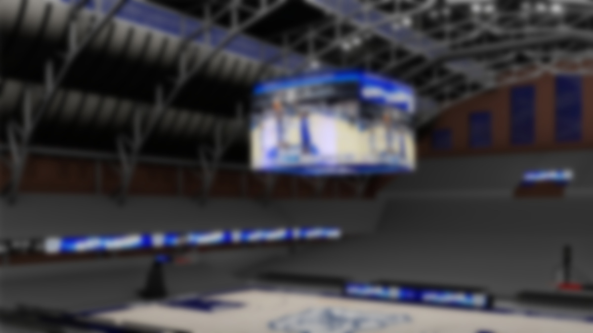 Rendering of the new signage at Hinkle Fieldhouse (Mock-up: Anthony James Partners)
