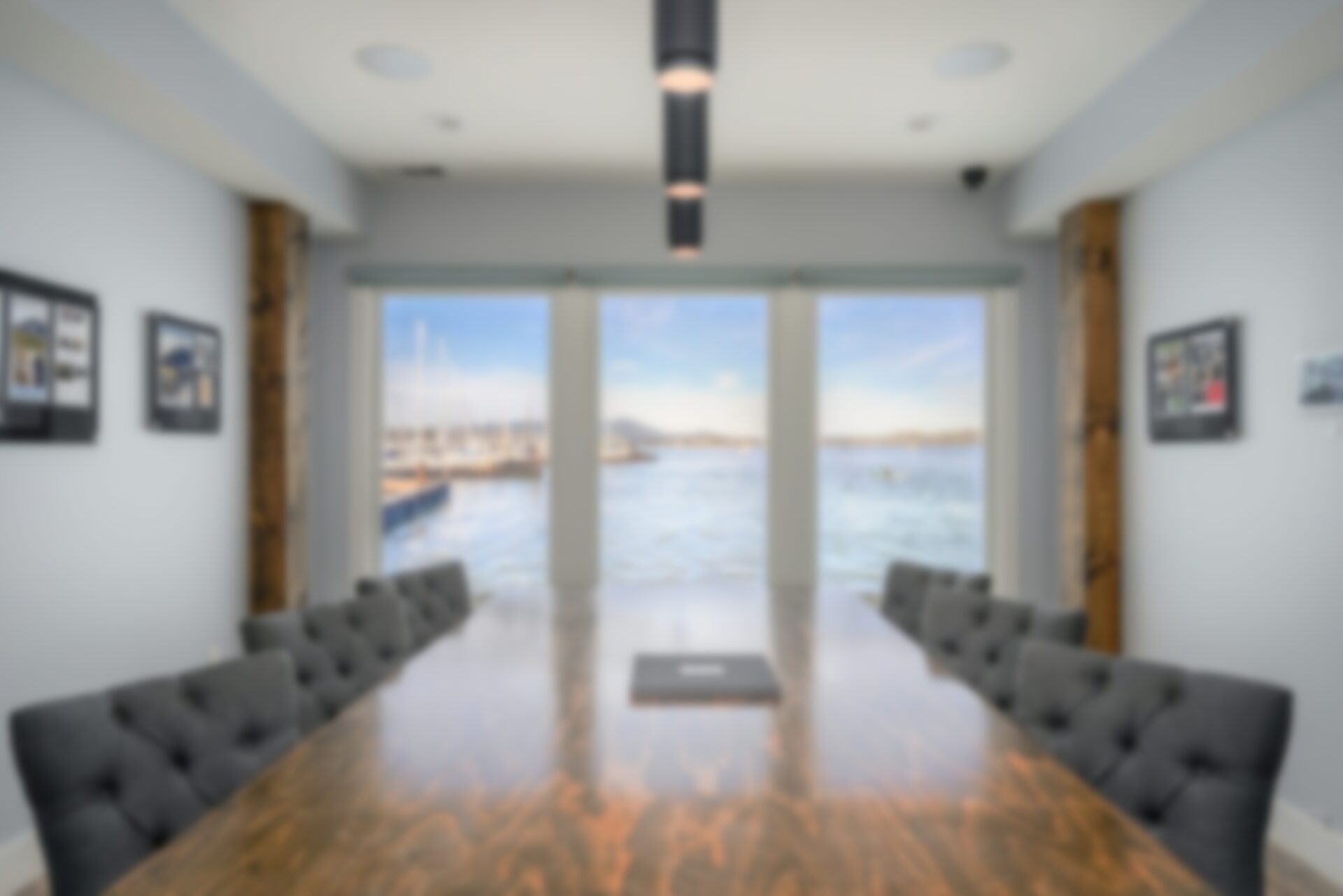 A windowless conference room is transformed using LiquidView and Sony