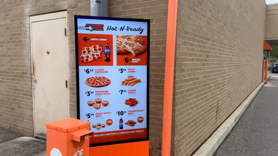 Menu boards at Little Caesars (Image: NowSignage)